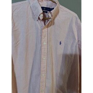 NWOT Polo Ralph Lauren Men Long Sleeve Button Up Coral Spring Cotton Size L